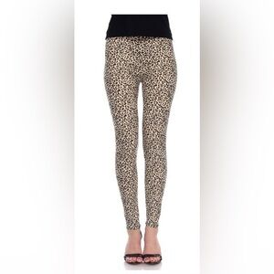 1.4.3.  Story by Line Up tan black spotted animal print leggings, size small